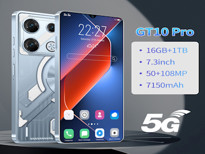 Gt10 Pro Оригинальный 7,3 Дюймов 72mp + 108mp 16gb + 1tb Gps Полный Экран Разблокировка Лица Смартфоны Android Смартфон