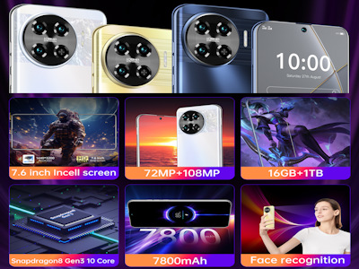 Смартфон Spark 20 Pro Max 7,6 Дюймов,16 Гб + 1 Тб,10 Ядер,5 Г